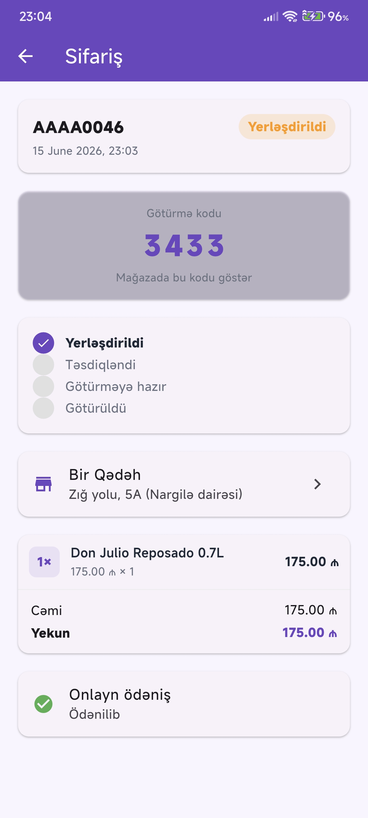 Alkospekt — sifariş izləmə